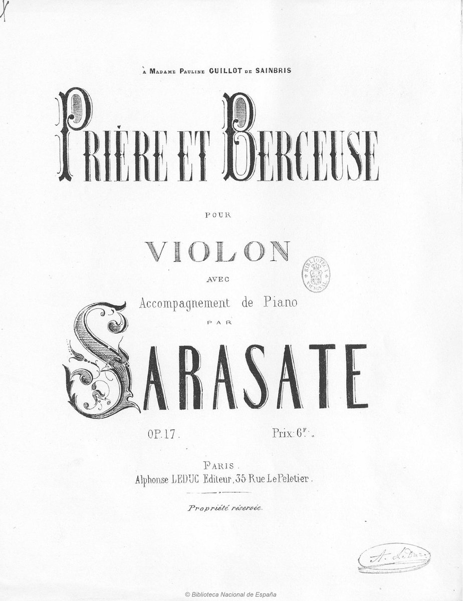 BNE_biblioteca's tweet photo. El 20 de septiembre de 1908 murió el compositor y violinista Pablo Sarasate, uno de los músicos españoles más relevantes del siglo XIX. La BNE custodia numerosas partituras impresas y archivos sonoros  que puedes consultar la colección digitalizada en #BDH https://t.co/gMAV1NSg72 https://t.co/XVdagCT9lV