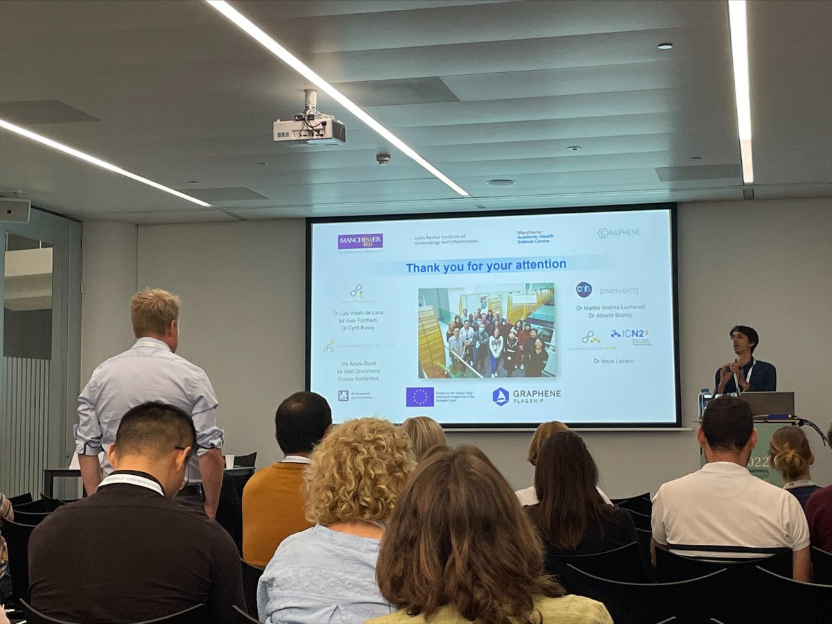 Dr T Loret from <a href="/UoM_DIIIRM/">Immunology, Immunity to Infection, Respiratory Med</a> presenting his work funded by  <a href="/GrapheneEU/">Graphene Flagship 🇪🇺</a> #graphene #inhalation #health_impact #advanced_materials @congress_ICT #eurotox #iutox 2022 conference