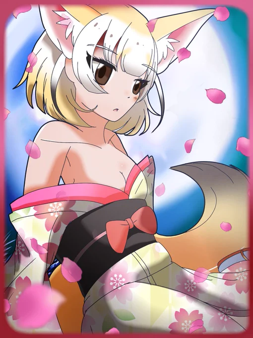 和装のフェネちゃん#けものフレンズ 