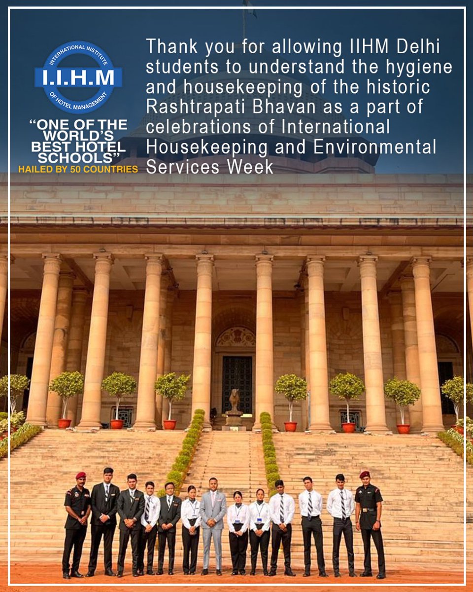 Thank you for allowing <a href="/delhi_iihm/">IIHM Delhi</a>  students to understand the hygiene and housekeeping of #RashtrapatiBhavan!!! #HousekeepingWeek #Iihm3bestyears  #learningthroughwork <a href="/subornobose/">Dr. Suborno Bose</a> <a href="/AADirIIHMDELHI/">Abdullah Ahmed</a>