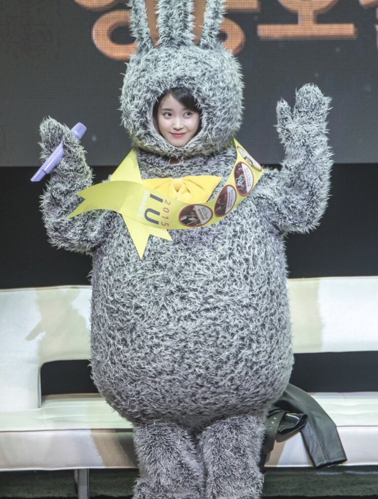 IUちゃんとおそろのうさぎの着ぐるみ着ちゃうジョングクかわいい。