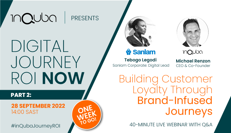 inQubaCX's tweet photo. [SA #WEBINAR] Meet the speakers. 1 wk to go!
Next week, we'll be joined by Tebogo Legodi (Sanlam  Corporate: Digital Lead) &amp; @MichaelRenzon (inQuba CEO &amp; Co-founder) to discuss how @Sanlam improves customer loyalty &amp; guides customer behaviour. Register 👇
https://t.co/Tic1lEltTc https://t.co/XU4EdhzT4V
