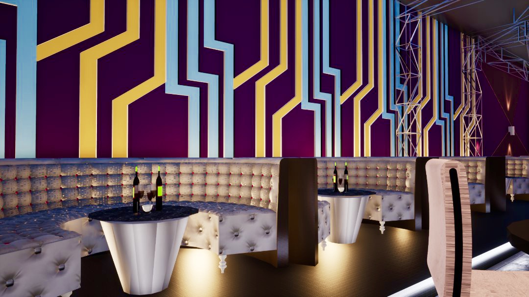 Night club concept. 
Seating areas are sectioned off with different types of furniture. 
Accent walls have pops of colour and unique patterns to liven up the space. 

#designers #womeninconstruction #DesignRwanda  #womenindesign #designandbuild #buildandinstall #RwOT