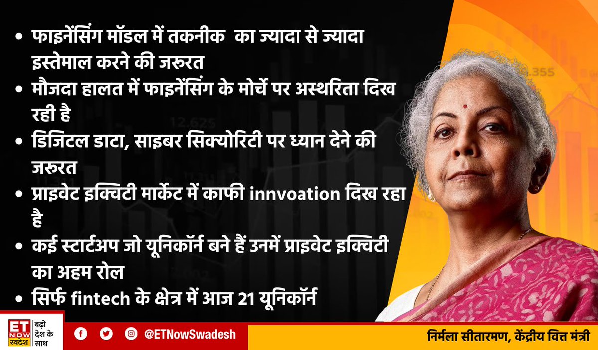 ETNowSwadesh's tweet photo. #SwadeshKhabar | फाइनेंसिंग मॉडल में तकनीक  का ज्यादा से ज्यादा इस्तेमाल करने की जरूरत, डिजिटल डाटा, साइबर सिक्योरिटी पर ध्यान देने की जरूरत:  निर्मला सीतारमण, केंद्रीय वित्त मंत्री

#FinancingModel #NirmalaSitharaman #DigitalData @nsitharaman @FinMinIndia https://t.co/WvHYm5jwoh