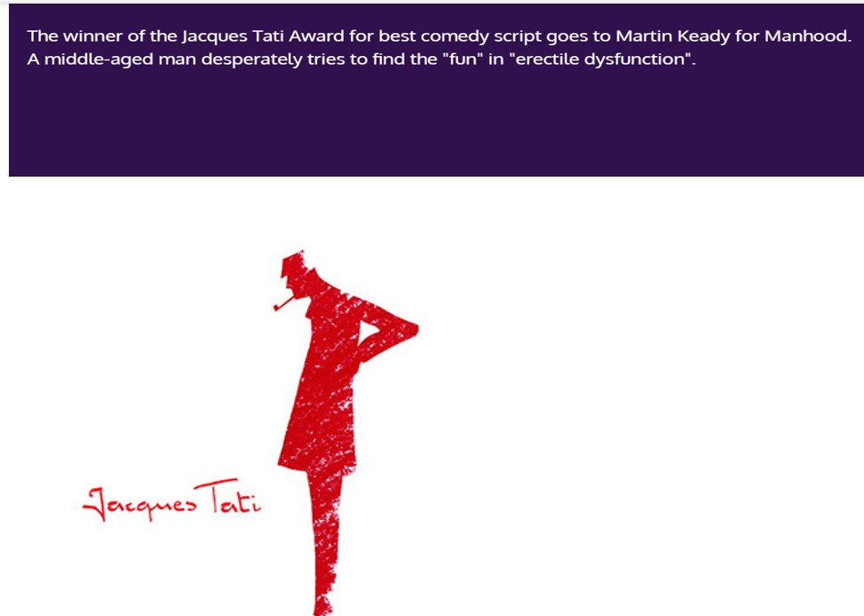 Many mercis to <a href="/CastiFilmFest/">Castillonnès Indie Film Festival</a> for making MANHOOD the Winner of the Jacques Tati Award for Best Comedy Script 2022. It's the story of a middle-aged man desperately trying to find the "fun" in "erectile dysfunction": it's there, but you have to look for it! theshakespeareplays.com