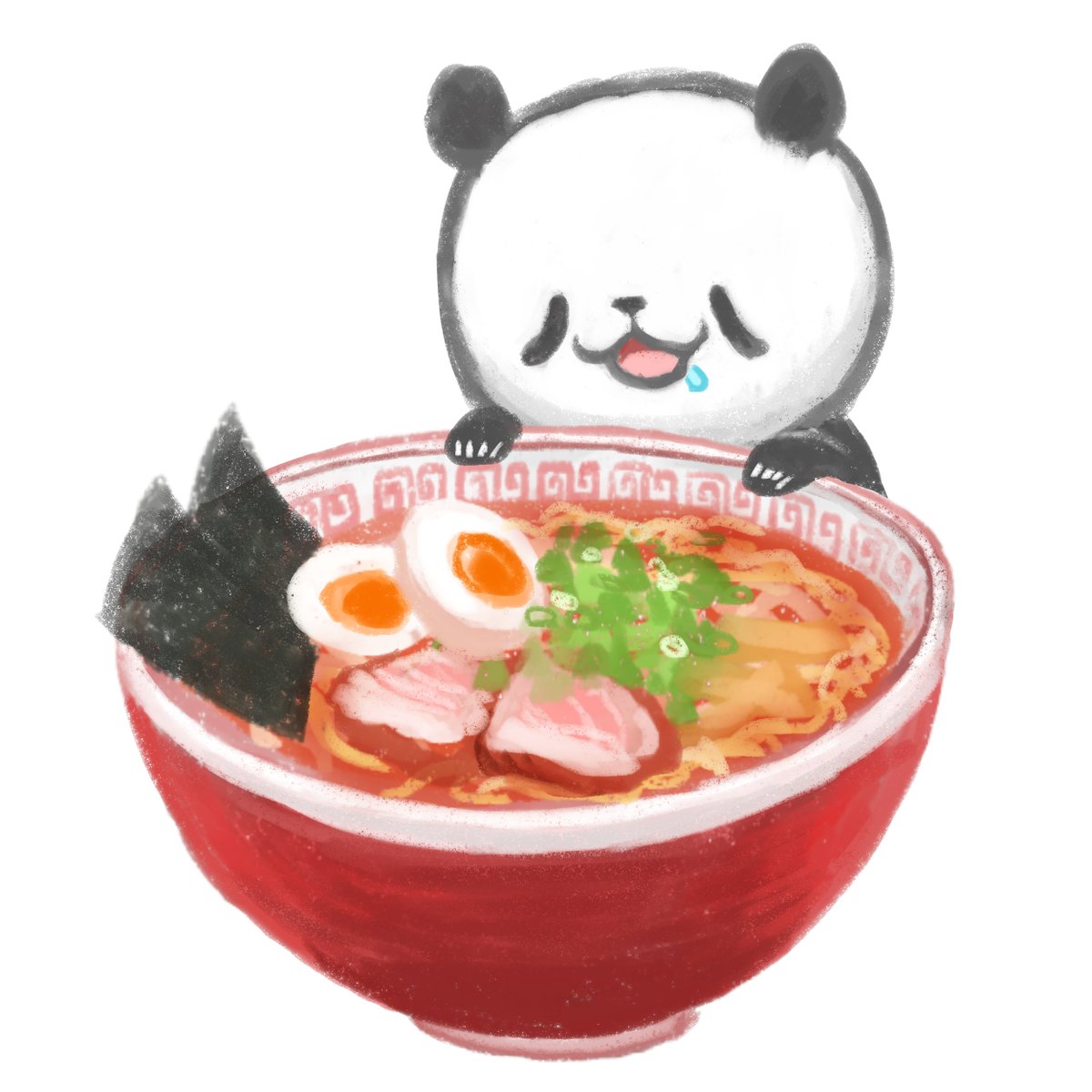 panda food noodles food focus no humans ramen white background  illustration images