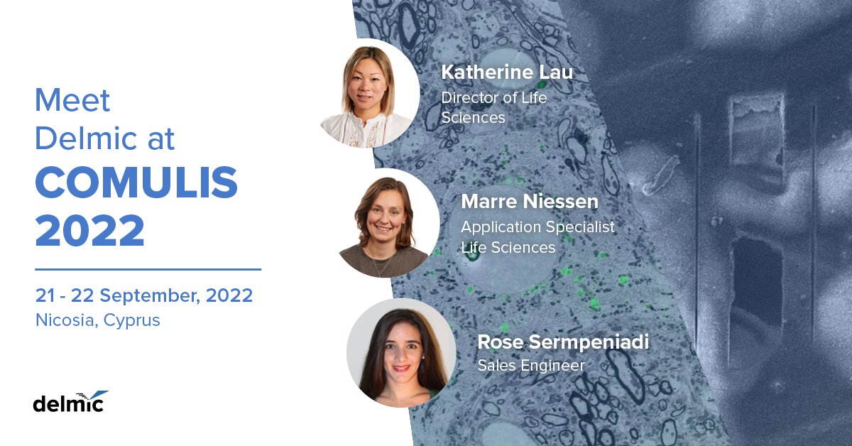 delmicbv's tweet photo. Delmic is proud to sponsor the coming @COMULIS_COST 2022 conference in Cyprus! We'll host lunchtime FAST-EM workshops on both days (13:30 - 14:00) to introduce #fastem and demonstrate large #SEM data streaming, navigation, and visualization. #bioimaging 👉https://t.co/LSUR6RmRXU https://t.co/0h3HmrTw8Q