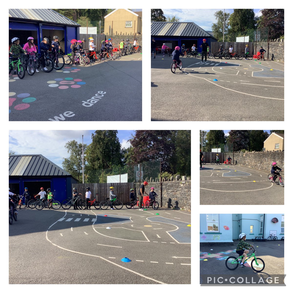 What a lovely day for our Y6 pupils who are taking part in safer cycling lessons.  #cyclingsafely #wearahelmet #checkyourbrakes #ambitiouscapable #healthconfident
