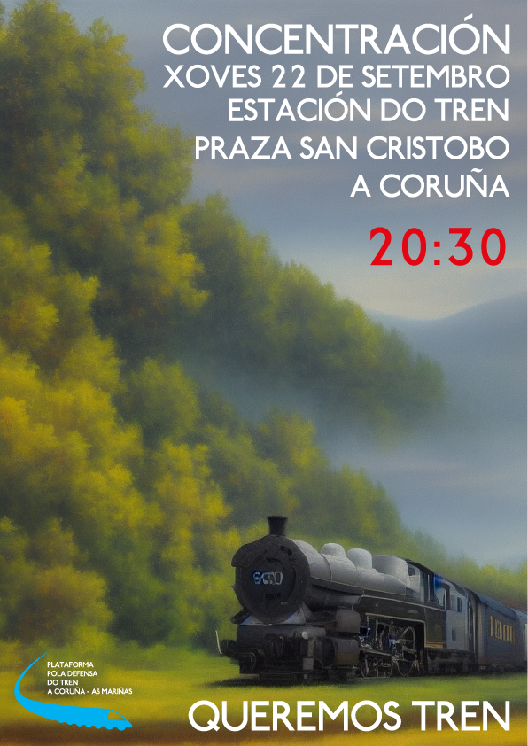Este xoves temos unha cita na estación do tren da Coruña. #QueremosTren