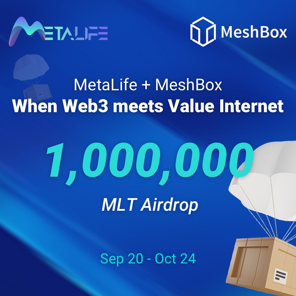 MeshBox (@mesh_box) on Twitter photo 1,000,000 MTL Airdrop <a href="/MetaLifeSocial/">MetaLife Social</a> + MeshBox
Reward Allocations:
🥇Top 1-50 entries 👉 8000 MLT each
🥈51-200 entries 👉 1000 MLT each
🥉375 Random Participants 👉 300 MLT each
gleam.io/competitions/a…
#ioT #deFi #SocialFi #web3 #metaverse #MeshBox #MESH 1,000,000 MTL Airdrop <a href="/MetaLifeSocial/">MetaLife Social</a> + MeshBox
Reward Allocations:
🥇Top 1-50 entries 👉 8000 MLT each
🥈51-200 entries 👉 1000 MLT each
🥉375 Random Participants 👉 300 MLT each
gleam.io/competitions/a…
#ioT #deFi #SocialFi #web3 #metaverse #MeshBox #MESH