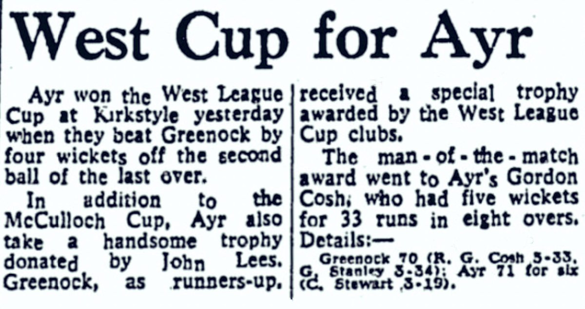 ScottyCricket's tweet photo. #Season1975 #WestLeagueCup @ayrcc defeat @Greenockcricket at #Kirkstyle @WDCUcricket #JohnLeesTrophy #GrantStanley
@DougieJohnstone @KenGodsman @ChippyB1964 @dougiewylie1973 @alistair_aj @StewartGilmour1 @RodgerHamish @iainkennedy187 https://t.co/LcKGN3QP7d