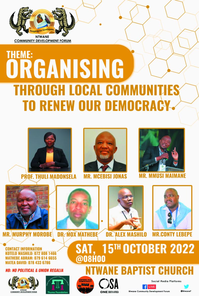 NCDF will host a seminar on in the theme; ORGANISING THROUGH LOCAL COMMUNITIES TO RENEW OUR COMMUNITIES. with infuencial line-up speakers as indicated on the poster. You can catch the proceedings through NCDF Facebook page.
