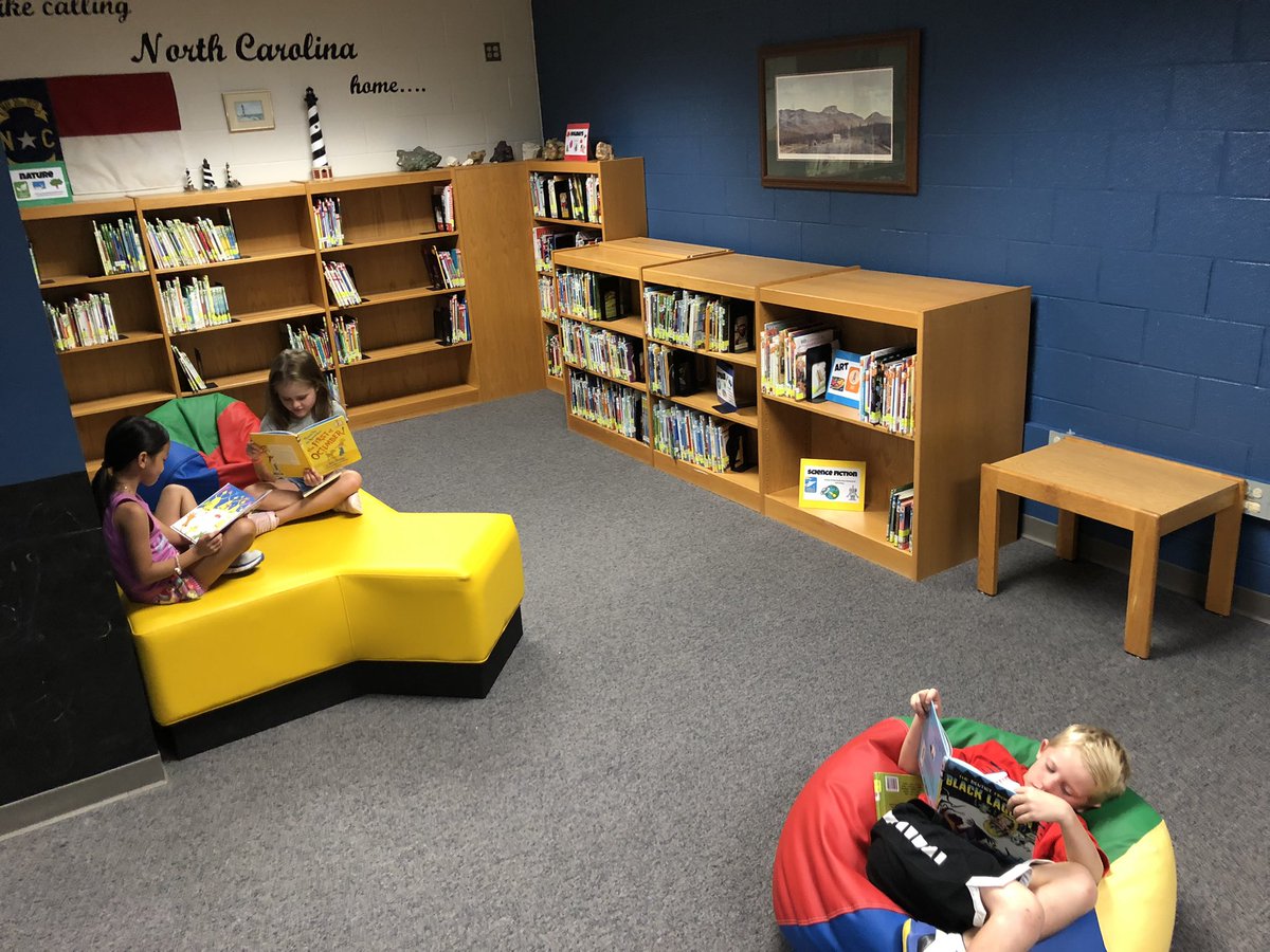 Students enjoying D. E. A. R. reading time in our media center’s flexible seating! #ignitelearningbcps <a href="/BurkeCoSchools/">BCPS</a> <a href="/wildcatswaye/">W.A. Young Elementary School</a> <a href="/tosha_haskins/">Tosha Haskins</a>