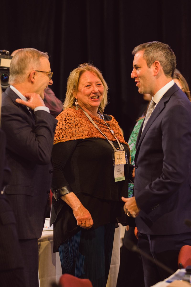 JennyMacaffer's tweet photo. #AdultEd4All can put a smile on anyone's face! Having a chat with @AlboMP and @JEChalmers at the recent #jobssummit. Thanks to Treasury for the snap. https://t.co/AJimhTsrFZ