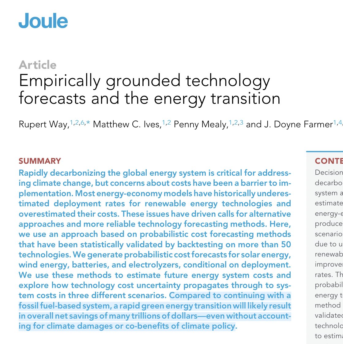 What might the world's energy system look like in some decades from now?

This new major paper by Rupert Way, <a href="/Mat_Ives/">Matt Ives</a>, <a href="/PennyMealy/">Penny Mealy</a> and Doyne Farmer makes me optimistic about what we can possibly achieve.

Interesting throughout and open-access:
sciencedirect.com/science/articl…