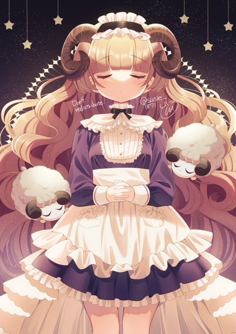 眠るひつじメイド#創作#ヲトメツバキ 