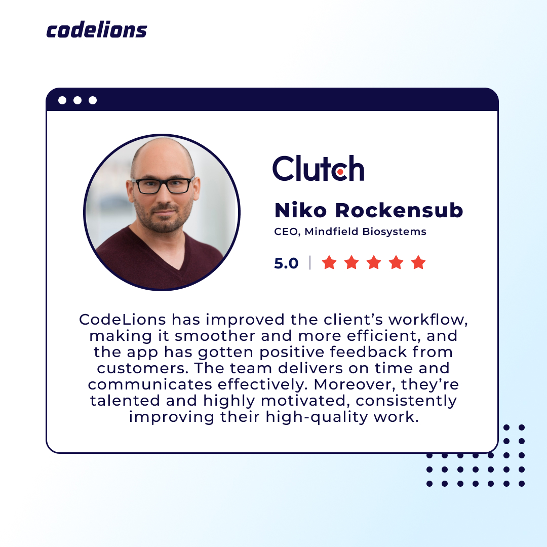 codelionsinc's tweet image. Working on our customers' ideas is a pleasure, especially when we are motivated by such nice feedback.
Read full review: clutch.co/profile/codeli…