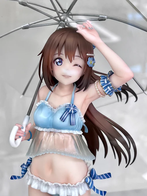桜坂しずくちゃんお台場ビーチガールフィギュア、2日目はお顔を中心に撮影してきましたかわいい上からのアングルも良いですね#虹ヶ咲5thNT_day2 