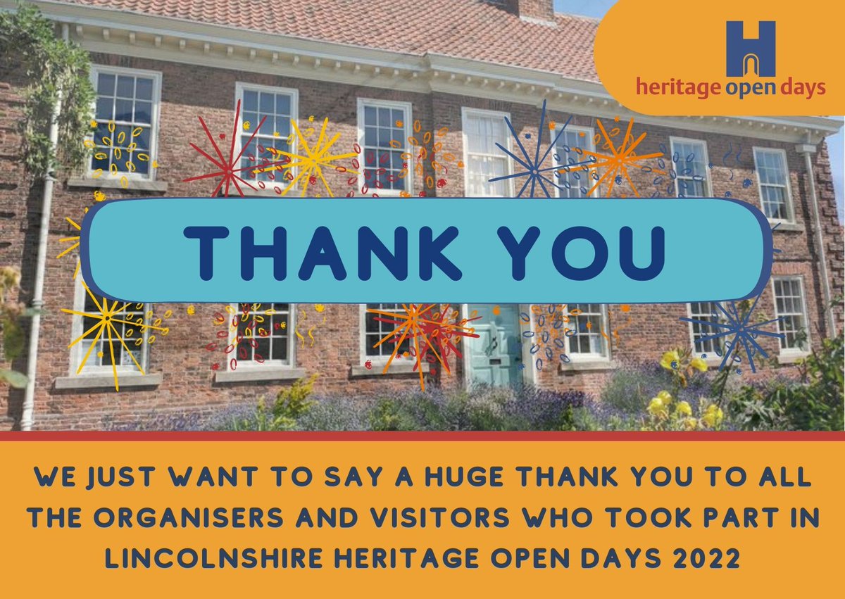 <a href="/LincHeritageDay/">LincsHeritageOpenDays</a> 2022 is over for another year. A huge thank you to all our volunteers &amp; event organisers for doing such an amazing job!
Its been another strange year for us due to our beloved Queen's passing but we are so proud of everyone involved
Thank you!