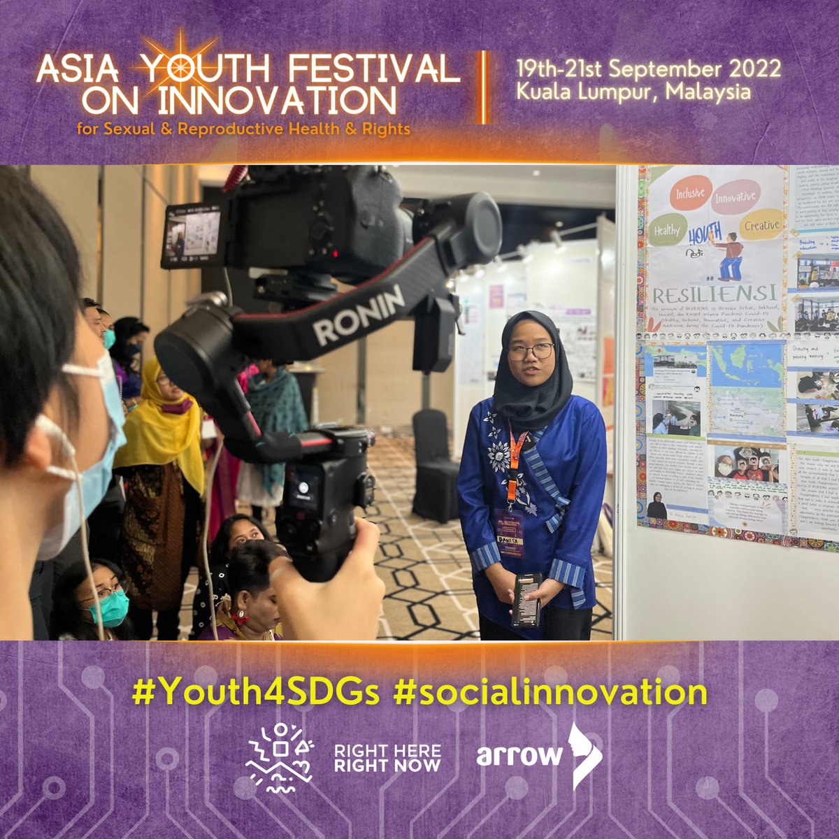 ARROW_Women's tweet photo. 📢DAY 2 OF THE ASIA YOUTH FESTIVAL ON INNOVATION &amp; #SRHR 2022📢

D. Anisa, a Youth Changemaker from Indonesia talks about her RESILENSI (Reselience) project which is the acronym for Healthy, Inclusive, Innovative, &amp; Creative adolescent in Bahasa.

#Youth4SDGs
#socialinnovation https://t.co/x7foLRXBbX