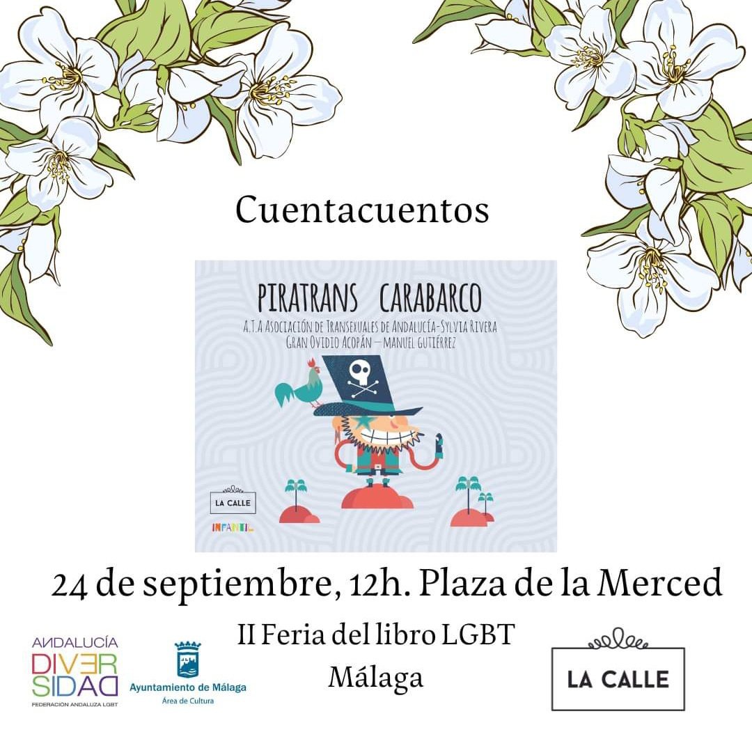elenab_flores's tweet photo. Piratrans desembarcará en el #PuertoDeMálaga el próximo sábado para hablarle a los niños y niñas de la ciudad sobre diversidad. 

¿Venís a escucharlo a la Feria del libro LGBT? 

#FeriaDelLibroLGBT #Málaga #CulturaLGBT #LGBT #OcioInfantil #Cuentacuentos https://t.co/Kbxn0sb75W