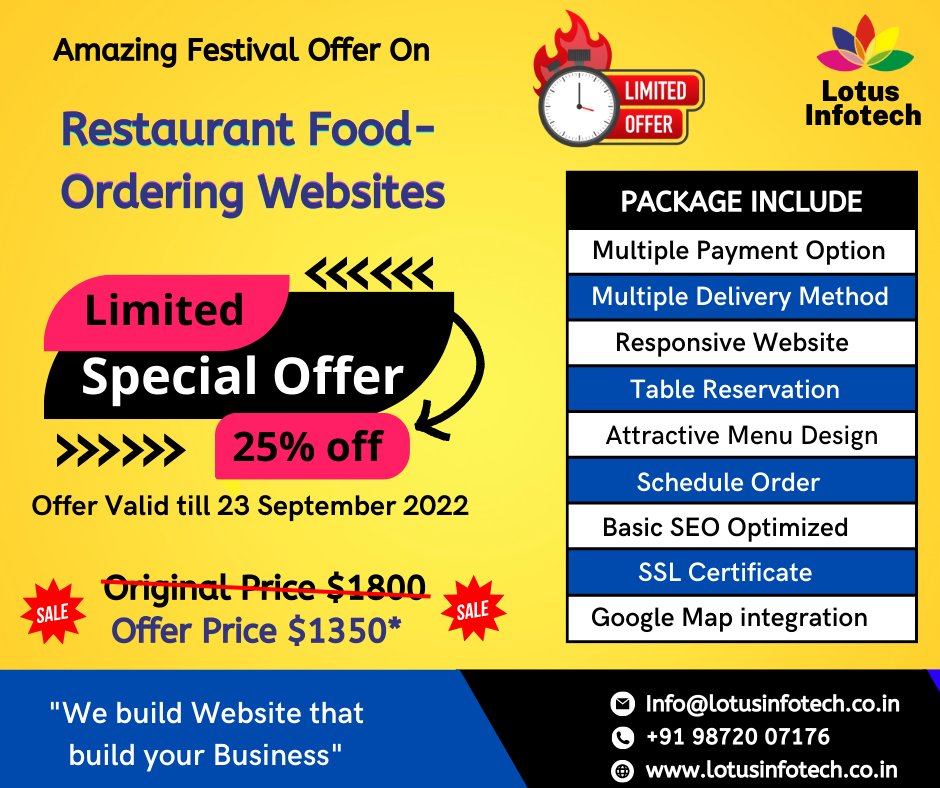 infotech_lotus's tweet photo. Our Special offer for you..
#limitedtimeoffer #webdesign #websitebuilder #webdeveloper #webdesighn #ourprocess #websitegrowth #RequirementSpecification #PrototypeDesign #ArchitectureDesign #Development #bestteam #saveyourtime #newpost #growyourbusiness #withus #specialoffer https://t.co/7uKsmBEFOY