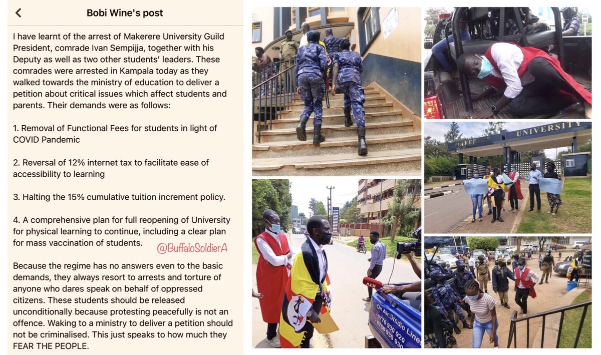BuffaloSoldierA's tweet photo. @nbstv @EUinUG @francis_isano DOUBLE STANDARDS!🙄
Mbu to “calm down the protestors” yet when others peacefully protest, police grab their genitalia, teargas, beat up, arrest & lock them up
#BalanceTheBoat #LevelTheGround
Several #HumanRightsViolations incidents are known
People vs Oil…🙄 #UgandanLivesMatter https://t.co/NUcF043HZN
