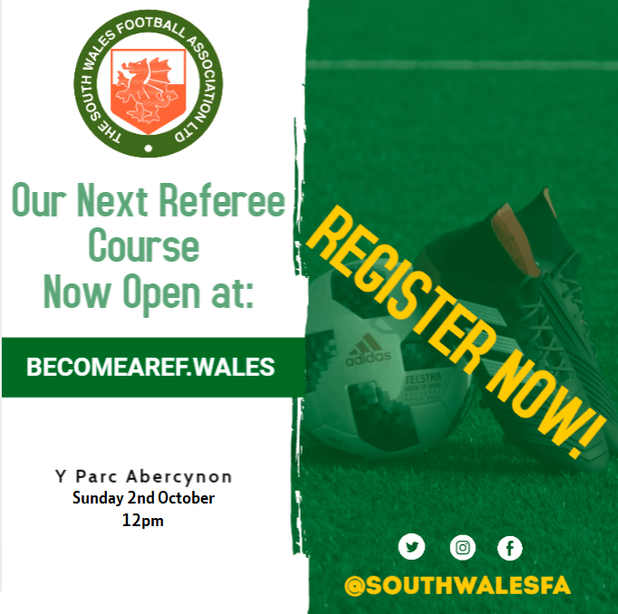 SouthWalesFA's tweet photo. Our next referee’s course is now live at https://t.co/HIUarpA9tl

Stay involved with the game you love while earning some extra cash &amp; keeping fit!

Also, get a full refund of your course fee after completing the required amount of games!

SIGN UP TODAY! https://t.co/ONQjugBFNT