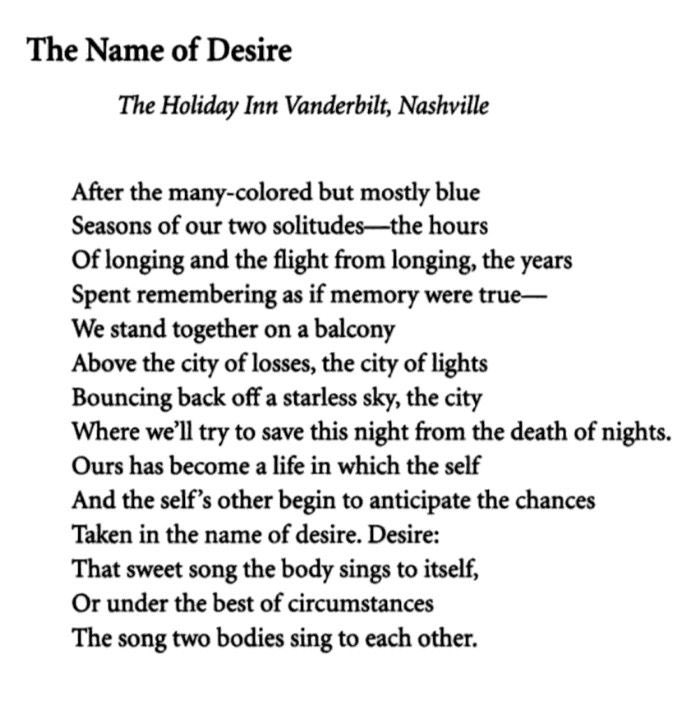 Joseph_Fasano_'s tweet photo. Joe Bolton: "Desire: / That sweet song the body sings to itself" https://t.co/TRo9n1Mvgi