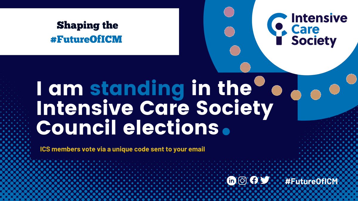 To all my colleagues in intensive care - I would be delighted if you might firstly consider voting in the ICS Council elections, and secondly whether you might consider supporting my own application! Thanks Pete