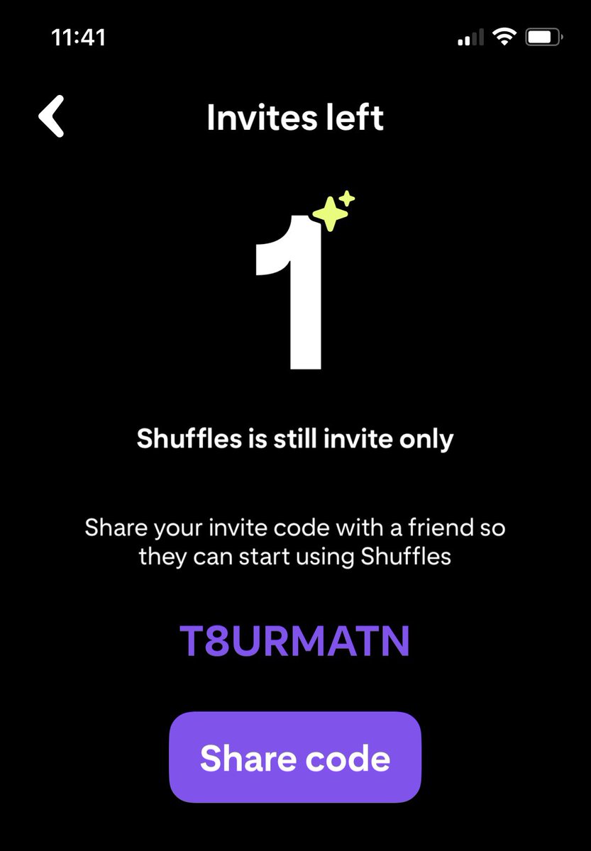 lucebooktwt's tweet photo. i still have one shuffles invite code if anyone wants it. #shufflescode https://t.co/awhXhE98w2