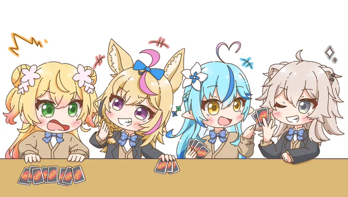 ねぽらぼのUNO対決見たい(リプにトランプverあり)#ねねアルバム #絵まる #LamyArt#ししらーと 