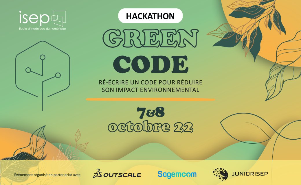 outscale's tweet image. 📣 Develop your #ecocoding skills by participating in a #GreenCode #Hackathon by @ISEP @JuniorISEP @sagemcom @outscale
▪️ free & open to all levels
▪️ supervised by experts
🗓️ October 7-8
📍 ISEP
👉 Program & registration : eventbrite.fr/e/inscription-…
#Python #code #dev #developer