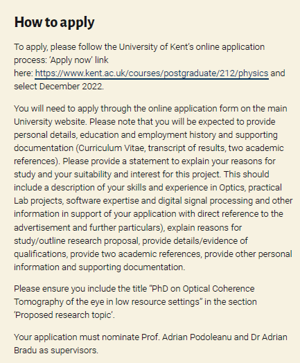 🚨 Exciting PhD opportunity alert! 🚨
The project will aim to make cutting edge retinal imaging technology more accessible to developing countries and remote areas. 
Apply by 10th Oct (kent.ac.uk/courses/postgr…)