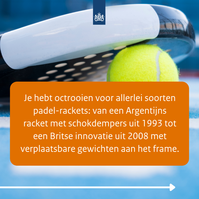 RVO_Innovatie's tweet photo. Padel is razendpopulair. Er zijn ruim 1.300 padelbanen in Nederland en zo'n 1600 octrooien.

Octrooiadviseur en fanatiek paddelaar Michiel ging op zoektocht in de octrooidatabanken. Wat hij daar allemaal vond over 'padel', lees je hier: https://t.co/EFqst0sCnK

#padel #innovatie