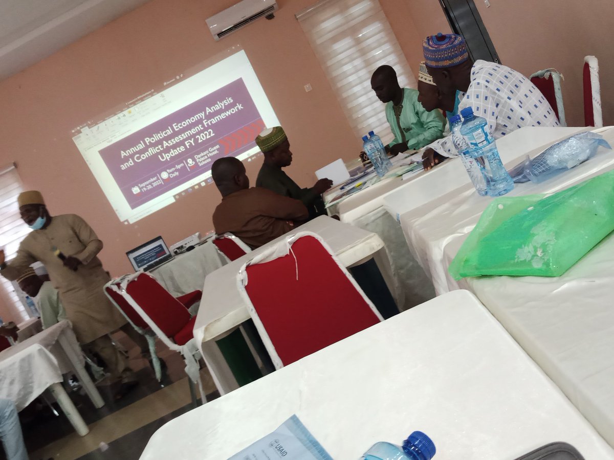 We are participating in a 2 days validation workshop of Sokoto State FY2022 annual Political Economy Analysis (PEA) and Conflict Assessment Framework (CAF) update.
<a href="/State2StateNGR/">USAID Nigeria State2State Activity</a>
 <a href="/Auwal_online/">Auwal Ahmed Musa</a> <a href="/haffymusty05/">Mustafa Haffysa</a> <a href="/laureabdul4/">CooperxL</a> <a href="/FinMinNigeria/">Federal Ministry of Finance</a> <a href="/GlobalFund/">The Global Fund</a> <a href="/SokotoOgp/">OGP SOKOTO</a> <a href="/ogpnigeria/">OGP Nigeria</a>