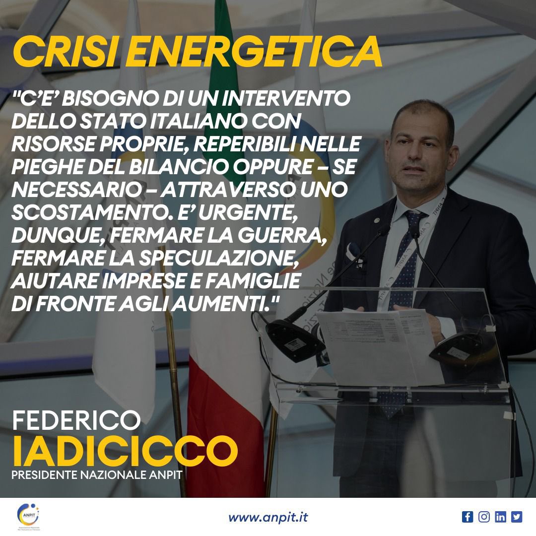 anpit_italia's tweet photo. Il presidente nazionale @fedeiadicicco interviene su #crisienergetica.
Il comunicato integrale 👉🏻 https://t.co/cE2yWX5qc2

#anpit #anpititalia #fitchratings #gas #regolamentazione #energia #speculazionefinanziaria #speseenergetiche #unioneeuropea #garanzie https://t.co/o8ylWUI0Pa