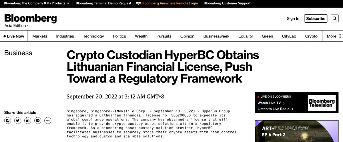 Hpx_Official's tweet photo. 📢Glad to tell that our Crypto Custodian HyperBC, Obtains Lithuanian Financial License 

Check the report here👇
https://t.co/dbv8mJtnng 

Let's celebrate it🎉🎉

🏆500 USDT (50 winners)
⏲️End on Sep 23

Follow @Hyperpay_tech &amp; @Hyper_BC
RT  ♥️ tag 👩‍👦‍👦
Leave TRC 20 address https://t.co/fVvLvCFUQV