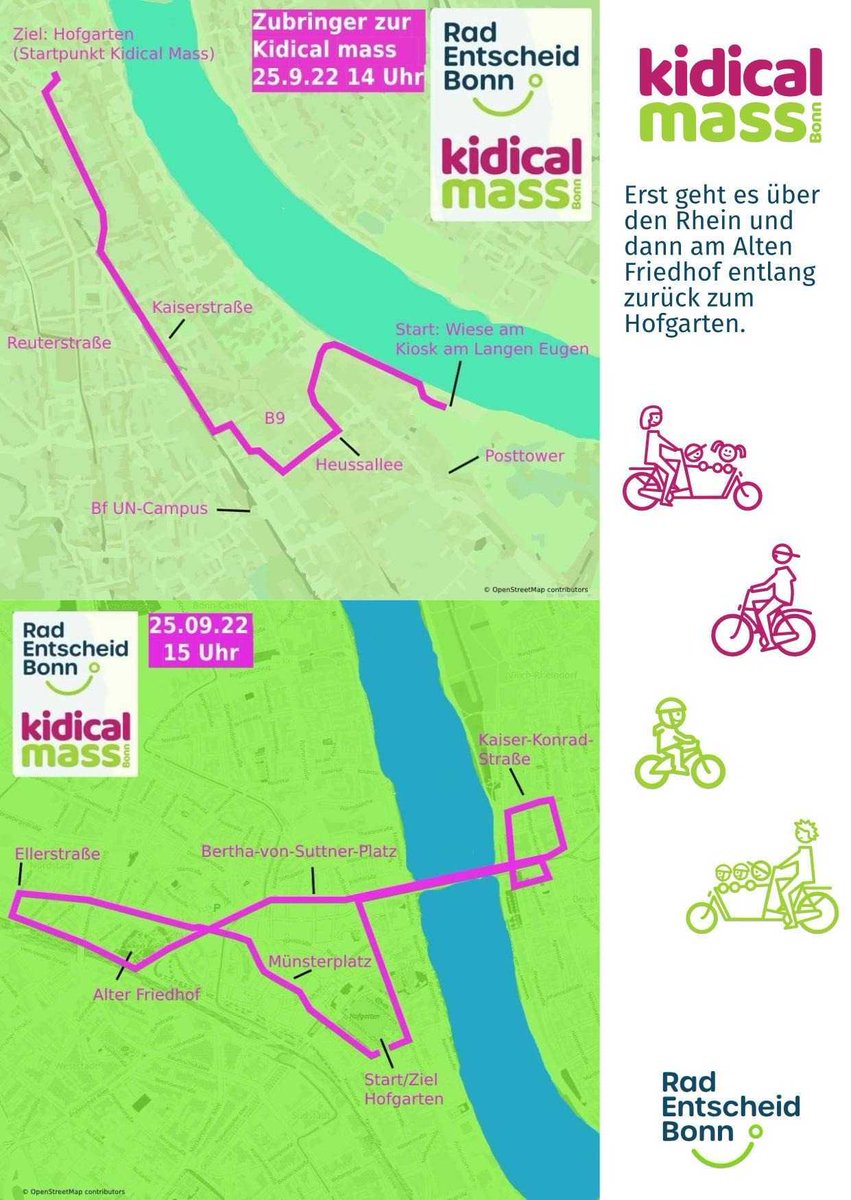 manuelpeter's tweet photo. Noch fünfmal schlafen, dann fahren wir mit hunderten Kindern durch Bonn und zeigen, dass es Platz für Kinder und Jugendliche braucht! #KidicalMass #RadentscheidBN #KidicalMassBN 25.9. 14:45 Hofgarten, Zubringer ab Rheinaue 14:00 Uhr https://t.co/dwpN3bgMZ9