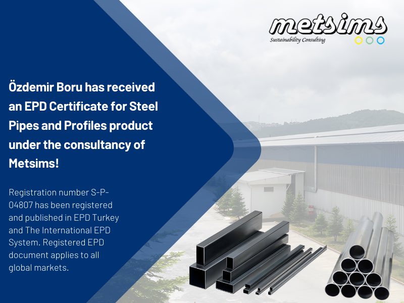 metsims's tweet photo. Özdemir Boru has received an EPD Certificate for Steel Pipes and Profiles under the consultancy of Metsims! 
For more information; https://t.co/kZQEDoroez https://t.co/oBBNLVeuQC
