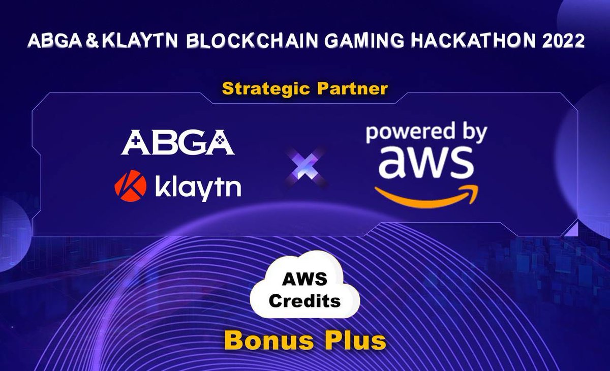 ABGA_Global's tweet photo. We are so glad to announce that #AWS joins as a partner of the #ABGA  &amp; #Klaytn Hackathon!

🎁 Additional Bonus 🎁
AWS Credits for Hackathon Participants
Technical Mentorship for all finalists

Thanks AWS for great support! 🤝
@awscloud @ABGAasia @klaytn_official https://t.co/EQi0rPiVJz