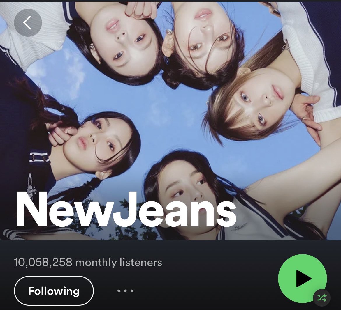 Such an achievement by @NewJeans_ADOR , 10M monthly @Spotify listeners in less than 2 months from their debut! A pleasure to be involved with ”Attention” from @CosmosMusic , Thanks to Beast and Natives Alike, Hanna Cho, producer 250, @alldoorsoneroom, Duckbay ❤️🙏🏻 #NewJeans
