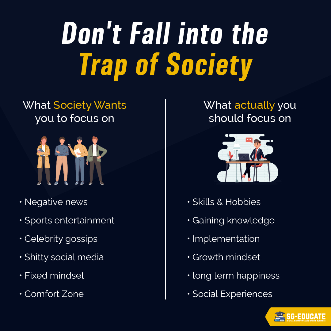 sgeducatee's tweet photo. How you get trapped by society and living a life that isn't yours.
VS..
What actually you have to do to get a prosperous life ..

#successmindset #successfullife #onlinebusiness #growthmindset #business https://t.co/dS5Tcf8urT