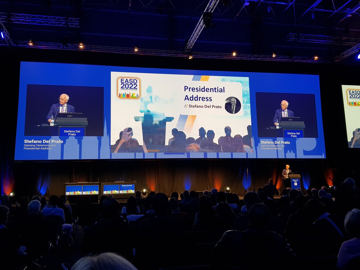 Opening #EASD2022 with the talk of professor Stephano Del Prato, president of the @EASD 👏🏽👏🏽