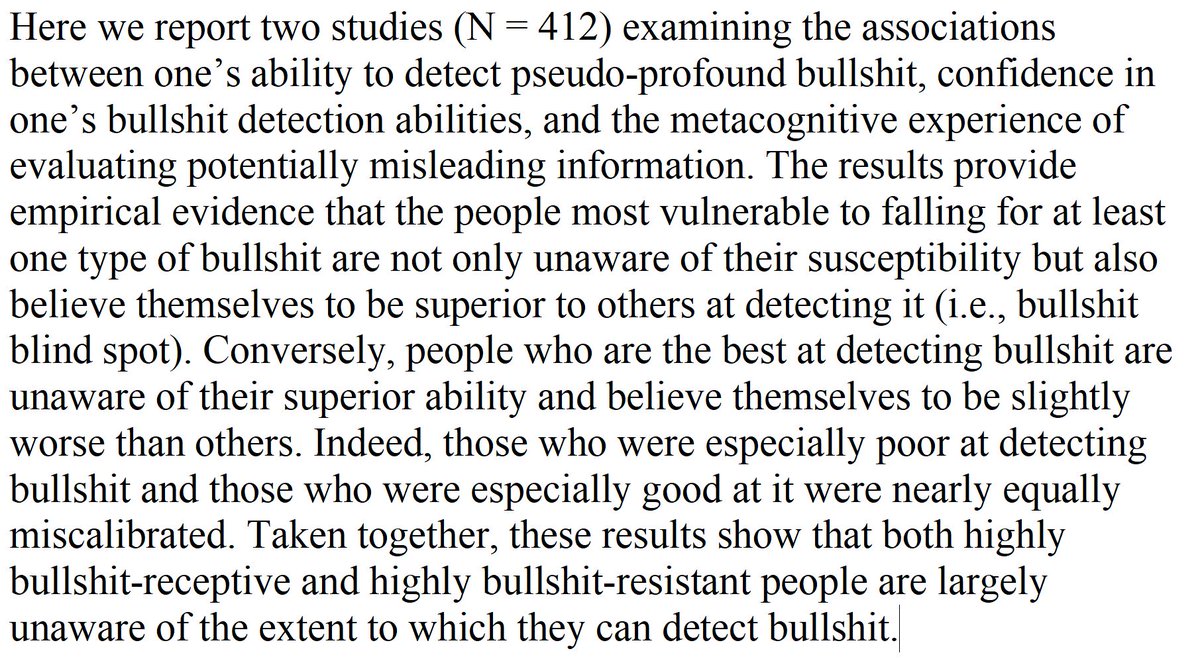 DegenRolf's tweet image. People with the lowest ability to detect pseudo-profound bullshit overestimate their ability the most. researchgate.net/profile/Shane-…