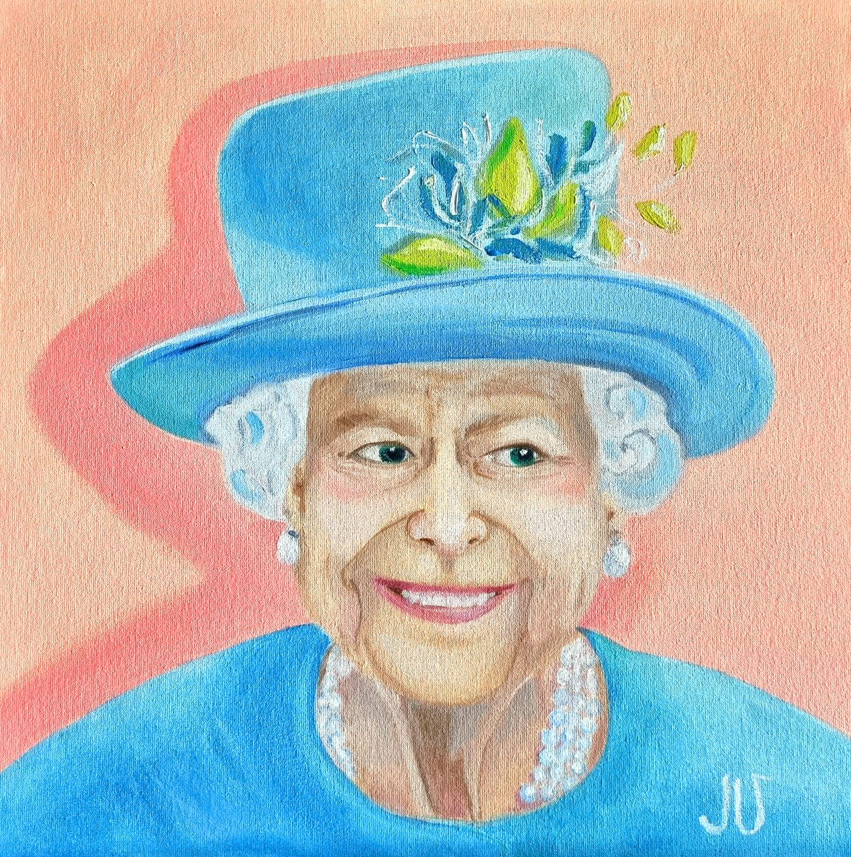 JuliaVelyka's tweet photo. RIP Queen Elizabeth 
#QueenElizabethII

#Oil, canvas on panel
40x40cm https://t.co/aE5XSt7W6x