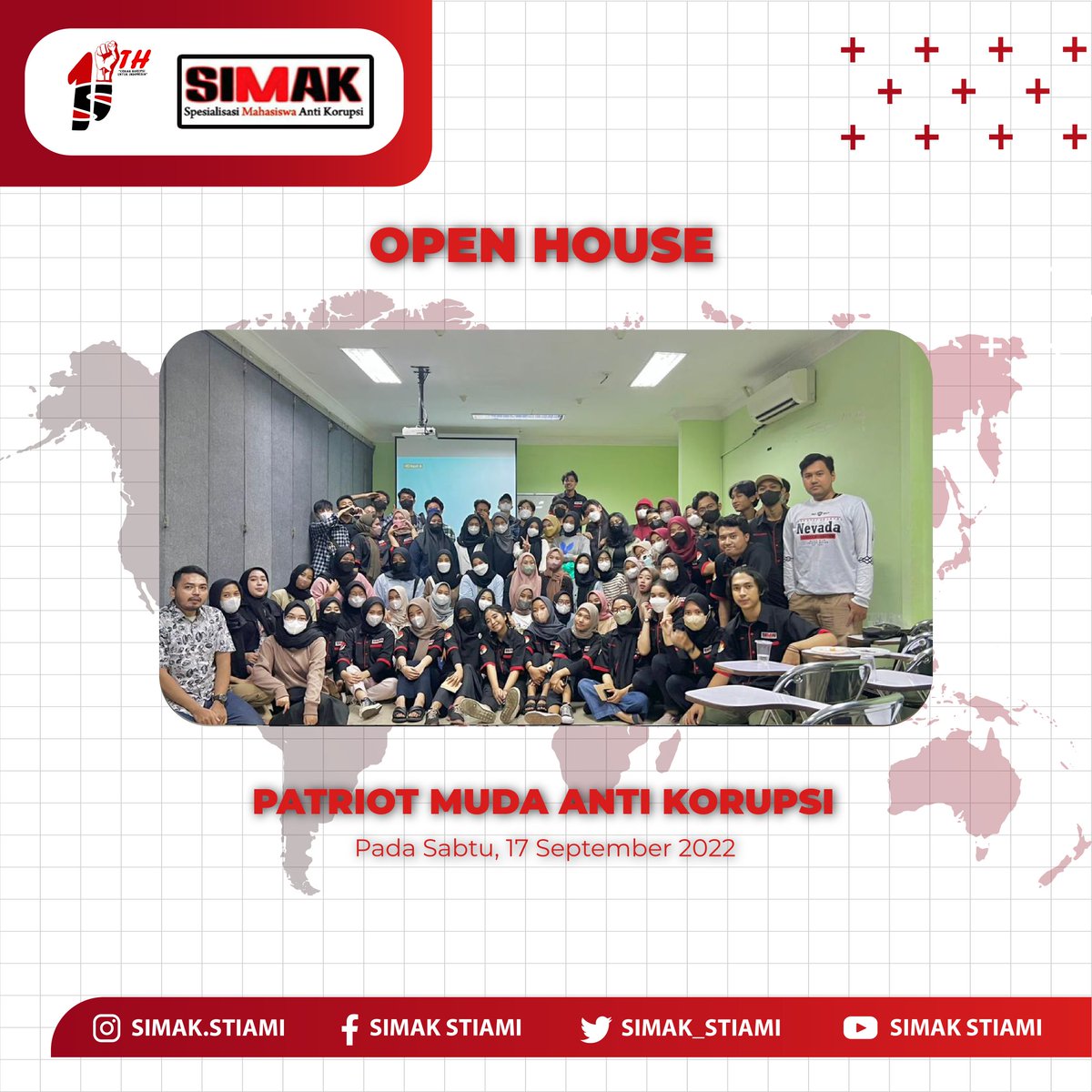 SIMAK_STIAMI's tweet photo. Jakarta, 17 September 2022
Spesialisasi Mahasiswa Anti Korupsi (SIMAK) telah melaksanakan Open House di kampus pusat institut STIAMI yang menjadi narasumber yaitu :
1. Galuh Angga Komara, S.AP
2. Eka Ratna Sari
#Simakstiami
#Bangkitlawankorupsi
#Masuksimak2022
#Institutstiami https://t.co/ToiRYqUYoS