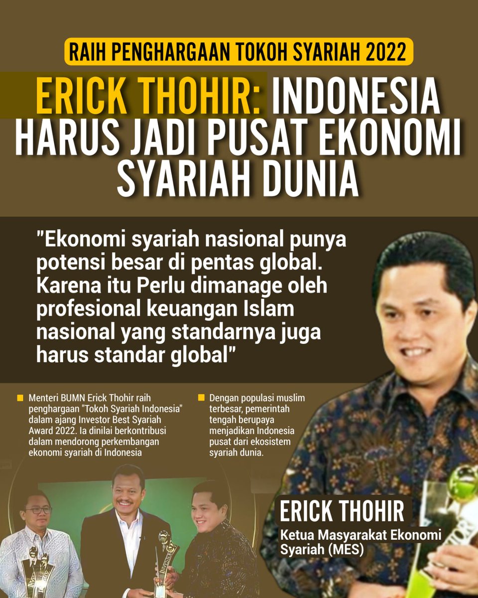 giselgini's tweet photo. Nah setuju bgt nih sama Bpk Erick, karena kalau tidak syariah itu menyebabkan kita masuk ke riba loh
#TokohSyariah2022
Bangkitkan Ekonomi Pesantren https://t.co/SkBaea0Q6V