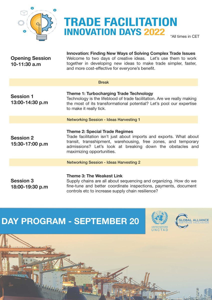 GATFnews's tweet photo. π£οΈ Happening today: Trade Facilitation Innovation Days 2022 #TFID22
Check out today's agenda β€΅οΈ https://t.co/LEshqxQl84