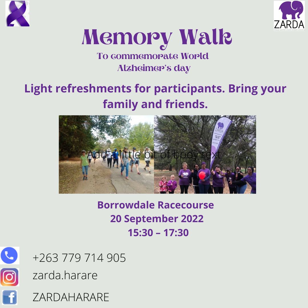 It's today! Join #zarda #memorywalk to commemorate #worldalzday #knowdementia